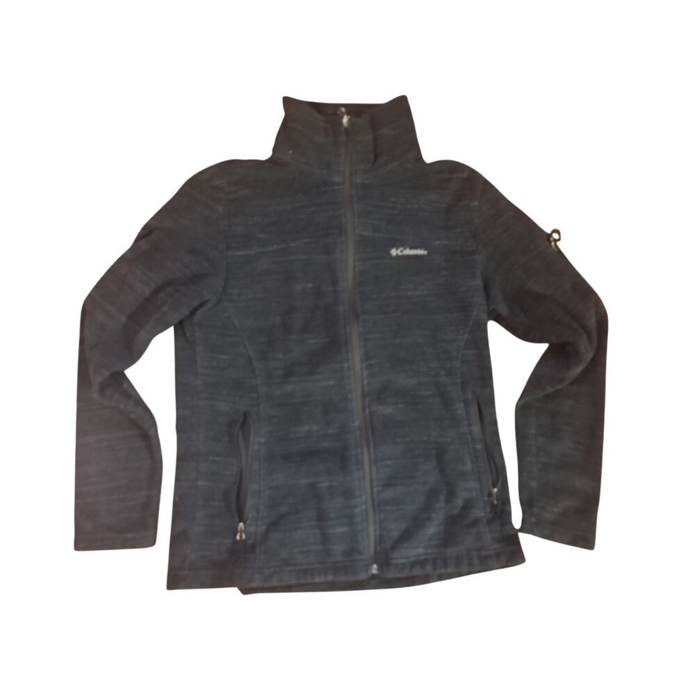 Columbia Fleece Jacket Men’s Large Black Full Zip Turtleneck